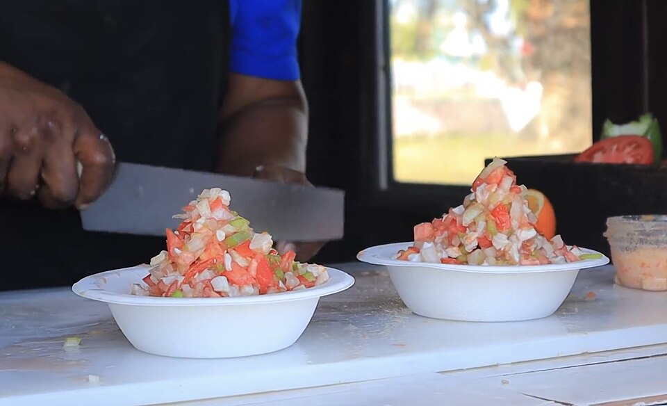 Fresh Bahamian conch salad