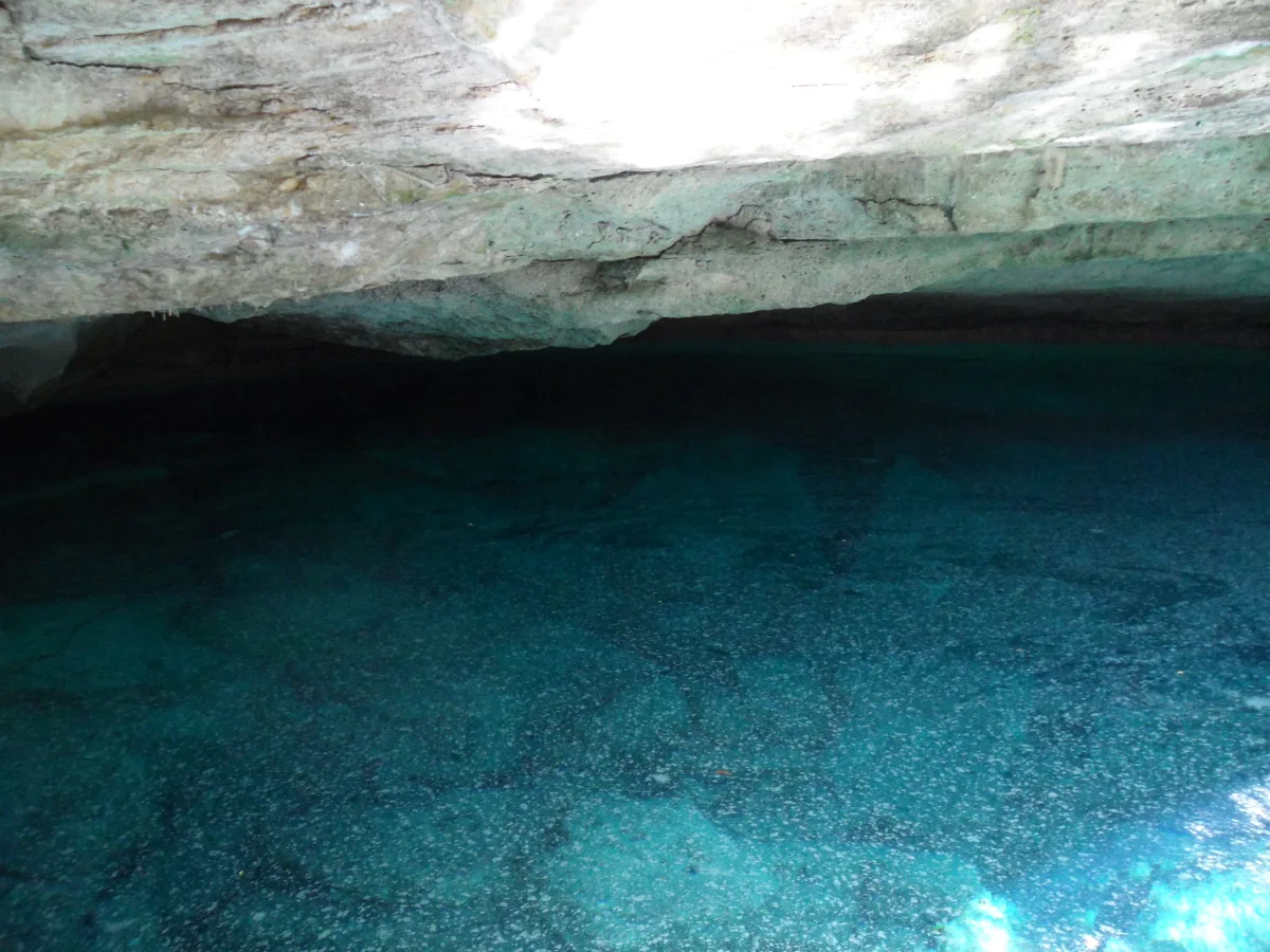 Ben's Cave inland blue hole at Lucayan National Park, Grand Bahama