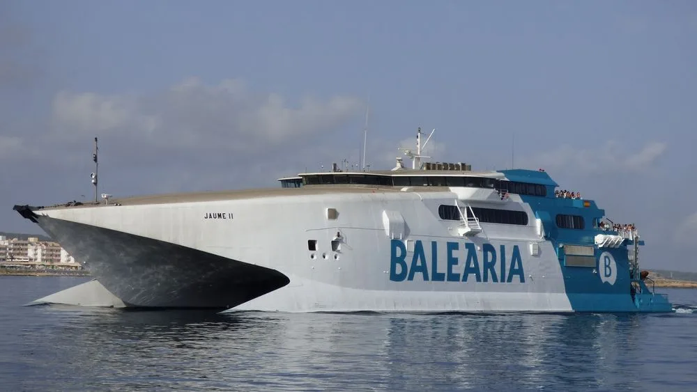 The high-speed catamaran Jaume II, operated by Balearia Caribbean, berthed at Port Everglades in Fort Lauderdale