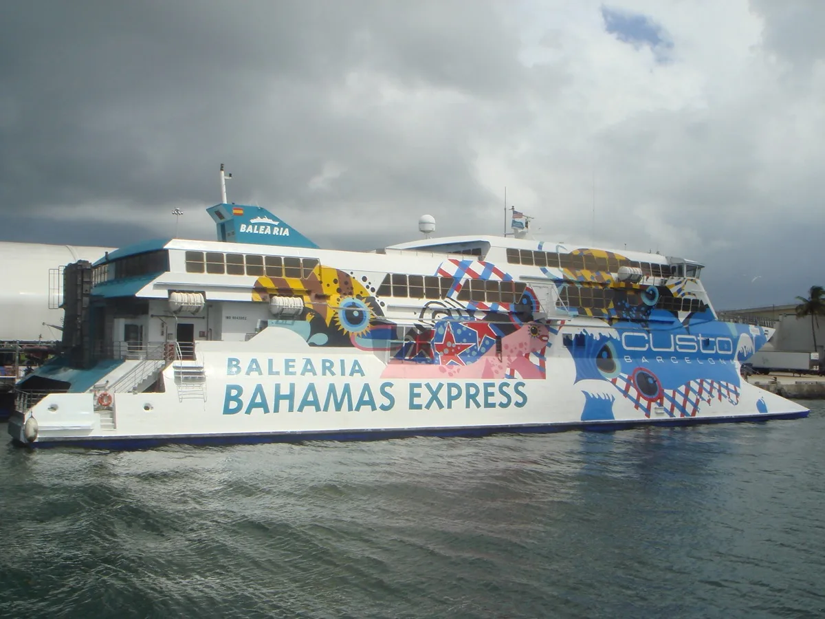 Balearia Bahamas Express fast ferry that sails from Florida to the Bahamas