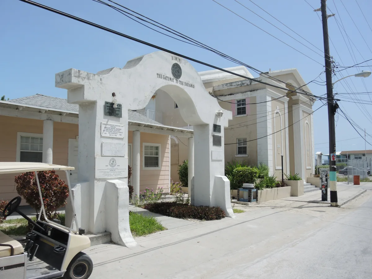 Alice Town, Bimini — the small downtown waterfront where the Balearia ferry docks