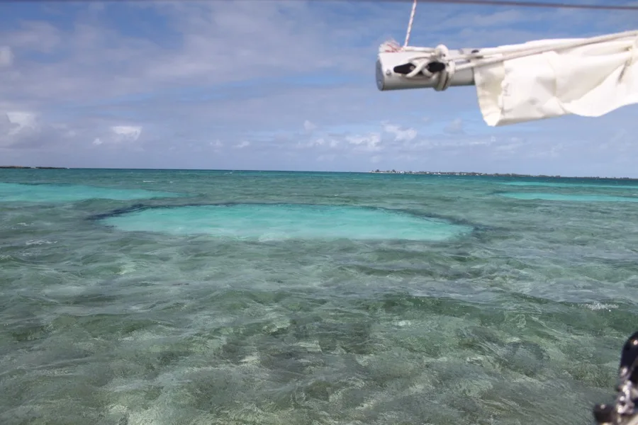 Sand pools and natural rock formations on the Atlantic side of Bimini