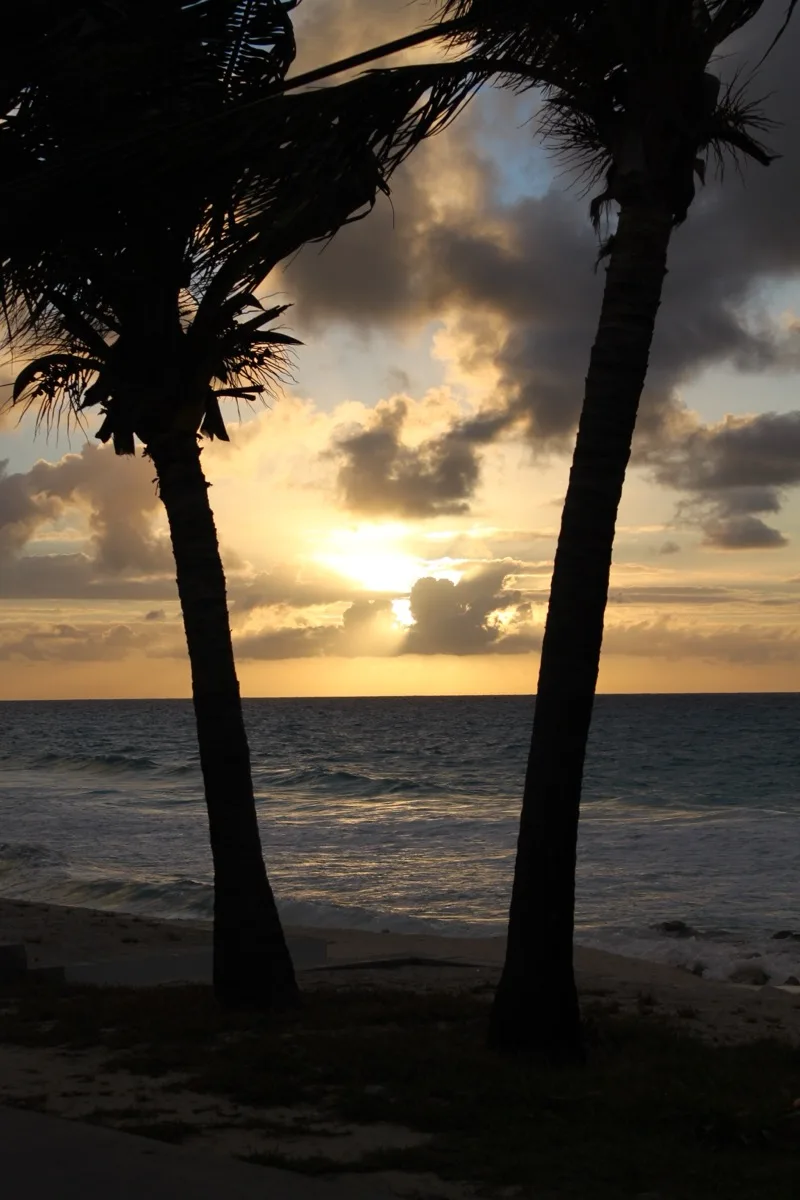 Sunset over Bimini — served by the MV Sherice M mail boat via Cat Cay and the Berry Islands